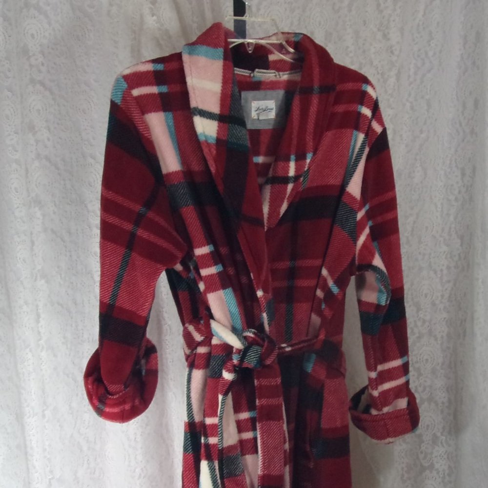 Lucky Brand Plush Robe Red Plaid Size XL  NWOT